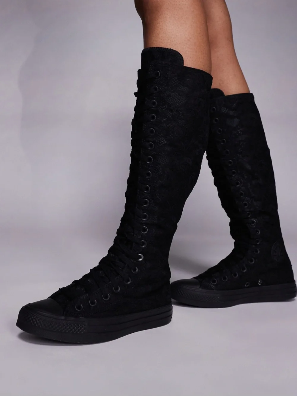 NWOB Converse Chuck Taylor All Star XX-Hi Triple Black Lace Boots
